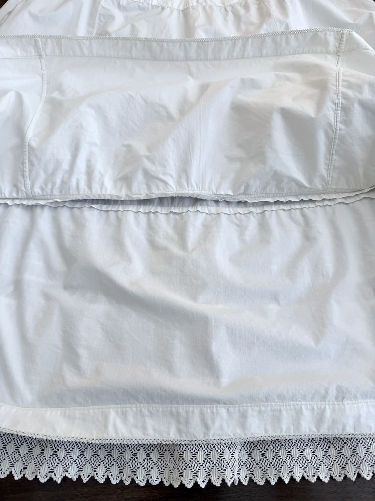 Jupon blanc en coton avec petits plis à l'ongle et dentelle au crochet - Début XXe-photo-7