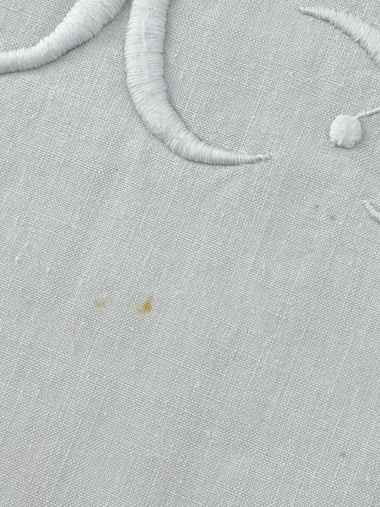 Drap ancien en grande largeur avec sa taie d'oreiller - Chiffrés JB - Fin XIXe siècle-photo-5