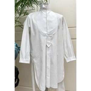 Men's Evening Shirt - Fixed Front Panel And Cuffs - Circa 1900