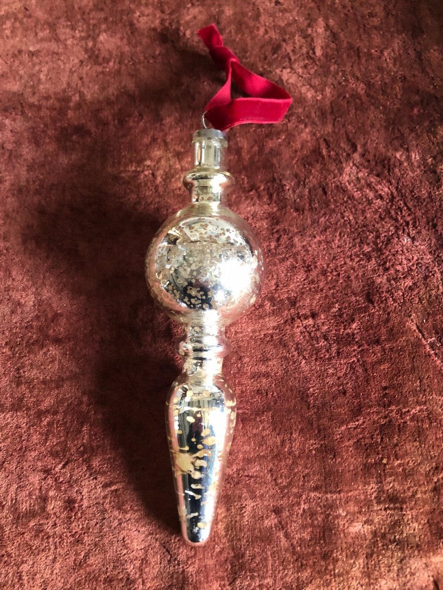 Mercurized Glass. Ear Garland (x4) Christmas Decoration-photo-4
