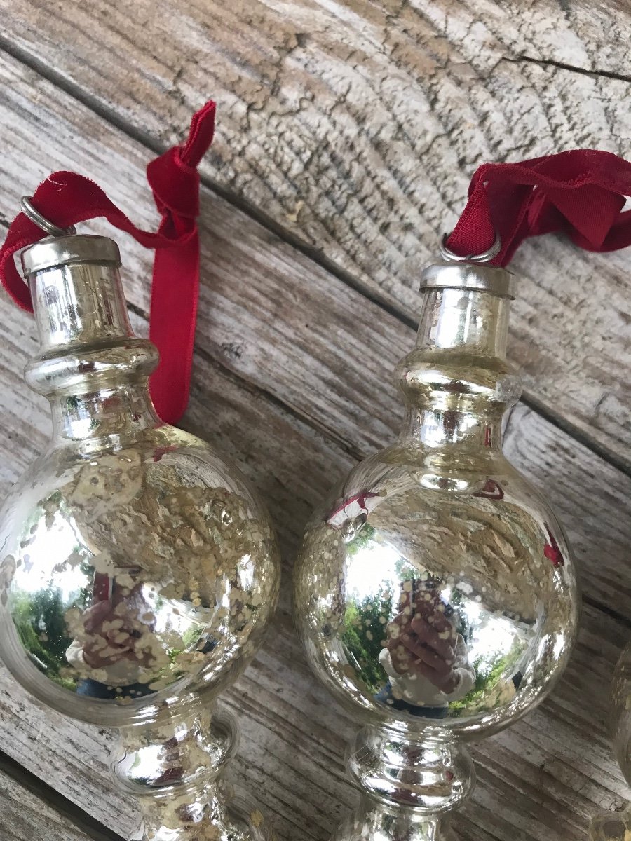 Mercurized Glass. Ear Garland (x4) Christmas Decoration-photo-1