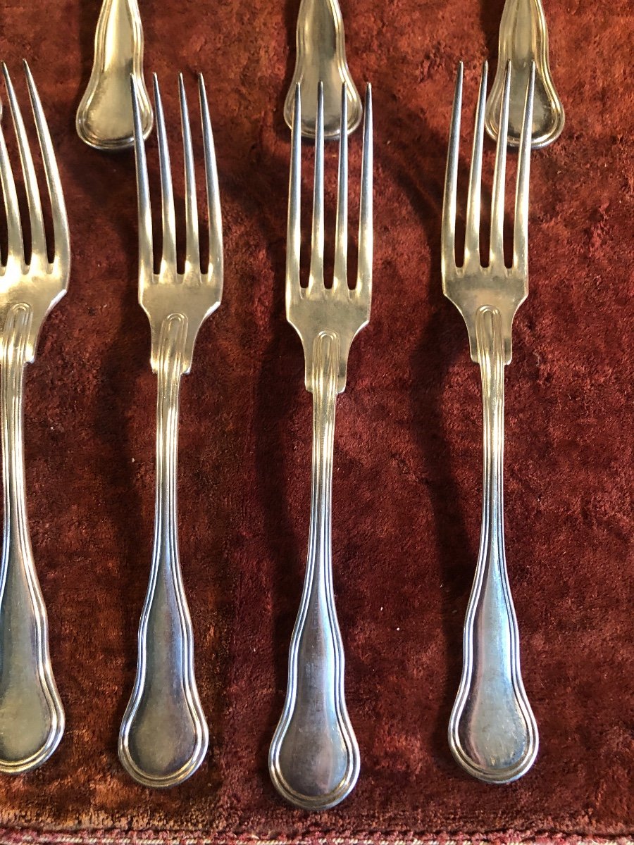 Cutlery (x5) Forks & Spoons. Silver Plated. Halphen-photo-2