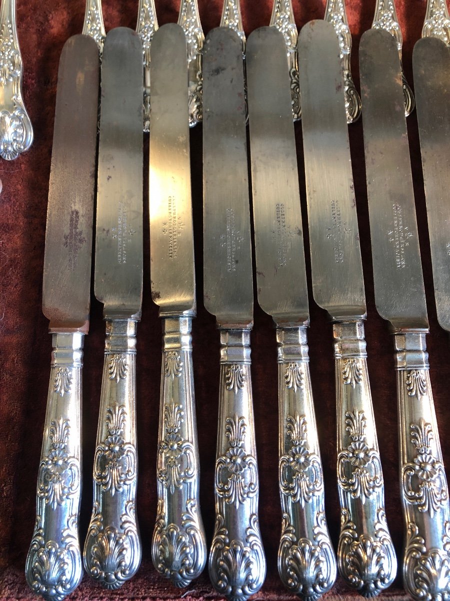 Couverts, (x36) Couteaux, Fourchettes Et Grandes Cuillères. Joseph Rodgers & Sons. XIXème -photo-1