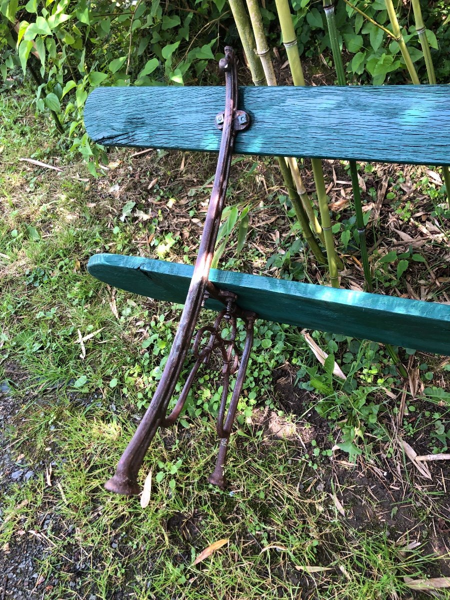 Banc De Jardin Bois Et Fonte. -photo-4
