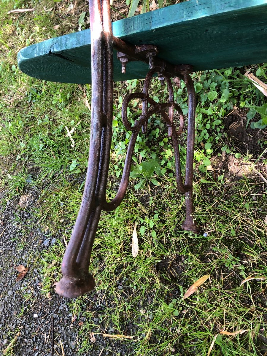 Banc De Jardin Bois Et Fonte. -photo-1