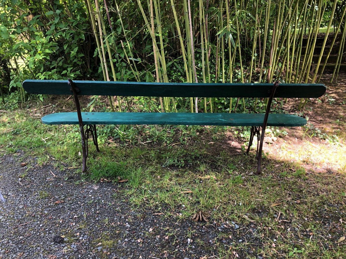 Banc De Jardin Bois Et Fonte. -photo-2