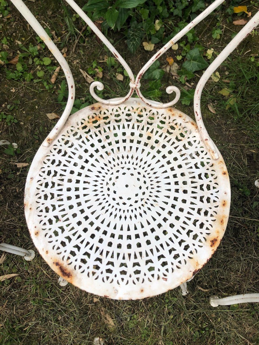 Chaises De Jardin En Fer (x6). XIXème -photo-2