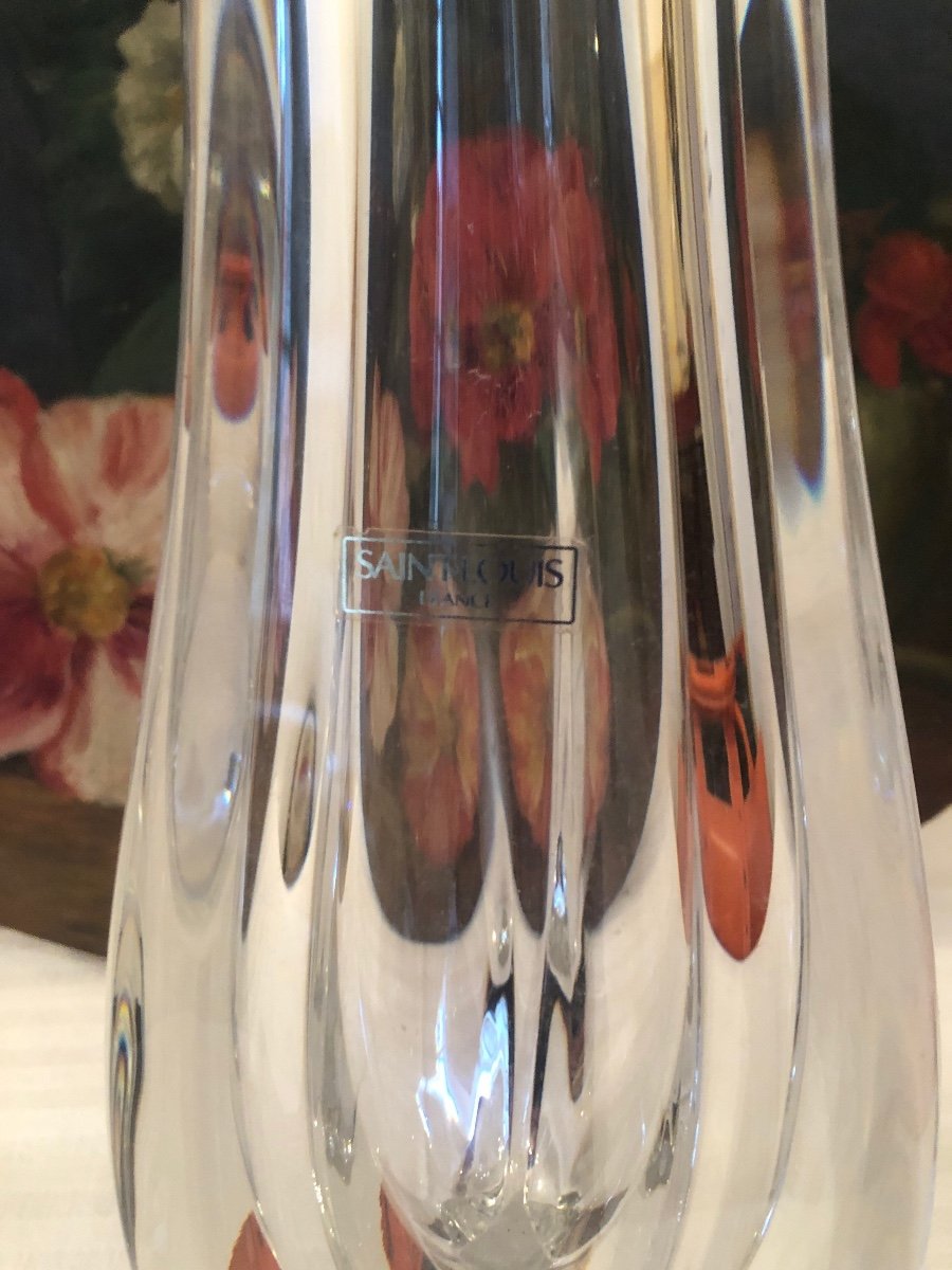 Vase En Cristal De St Louis, Pour Petit Bouquet De Fleurs. -photo-3