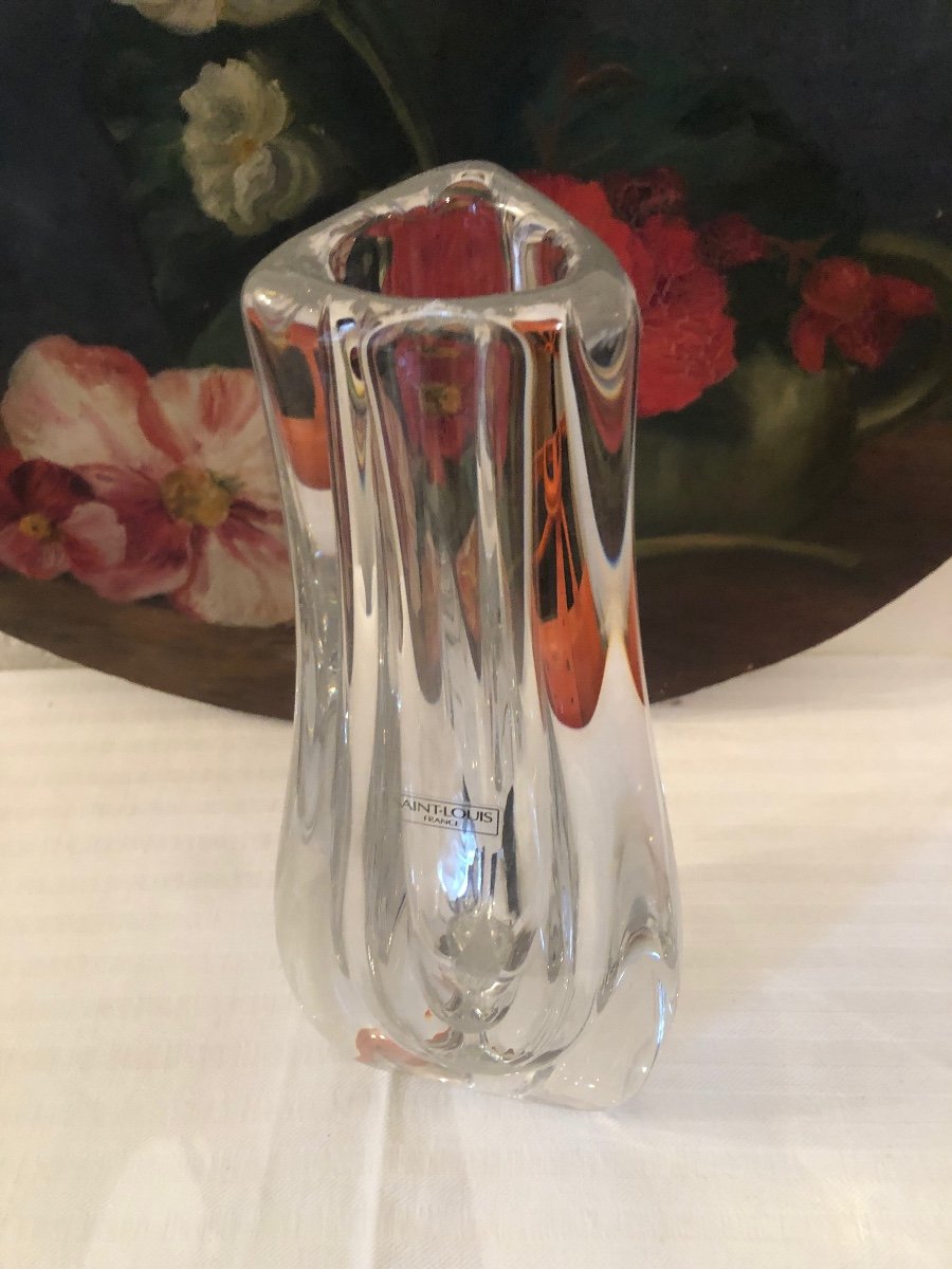 Vase En Cristal De St Louis, Pour Petit Bouquet De Fleurs. -photo-4