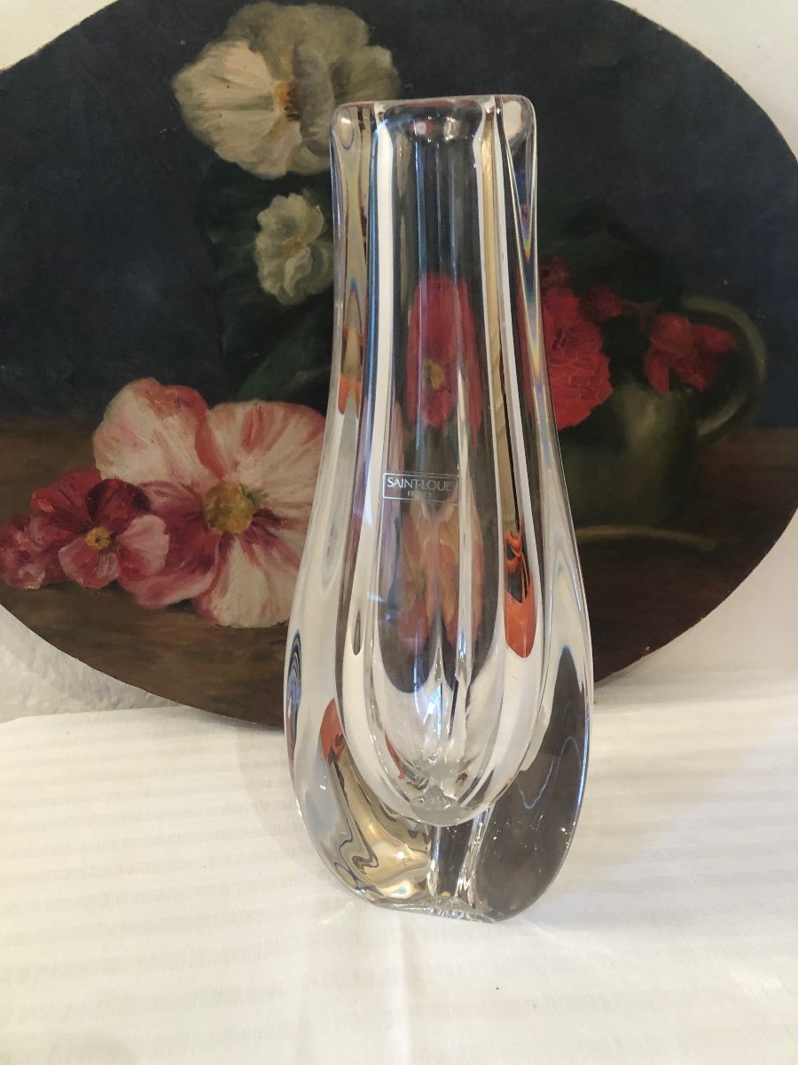 Vase En Cristal De St Louis, Pour Petit Bouquet De Fleurs. -photo-3