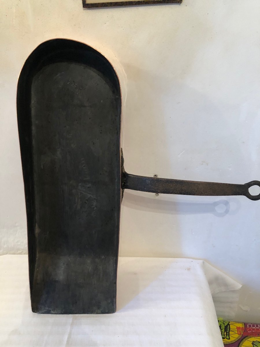 Copper Chip Pan With Its Lid, Wrought Iron Frame. 18th Century -photo-4