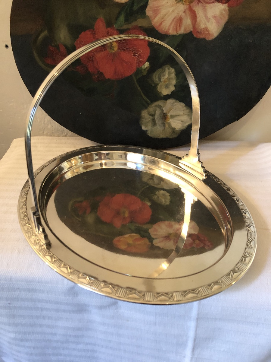 Art Deco Glass And Silver-plated Metal Serving Or Display Stand For Hors d'Oeuvres -photo-6