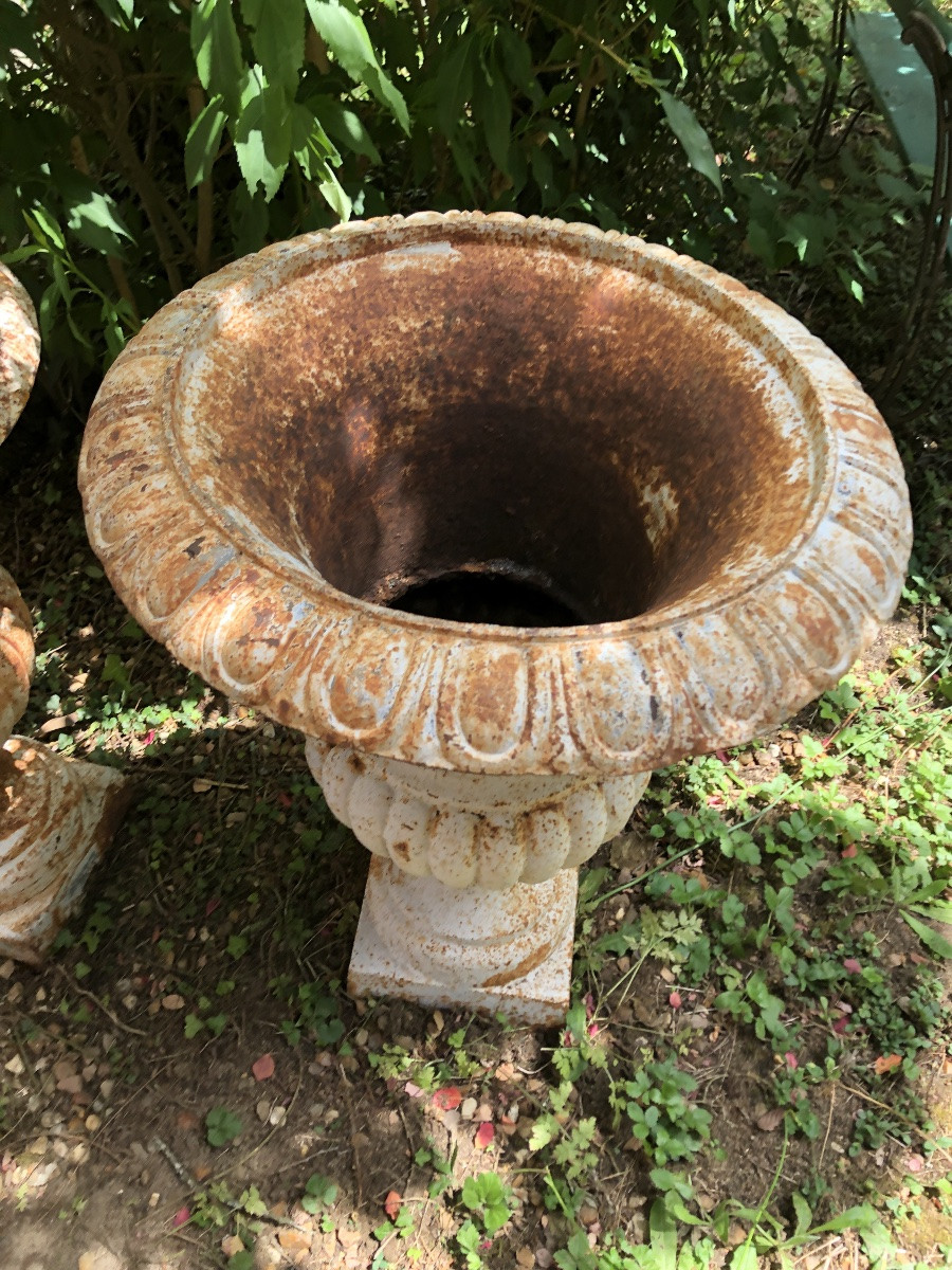 Pair Of Cast Iron Garden Basins. -photo-4