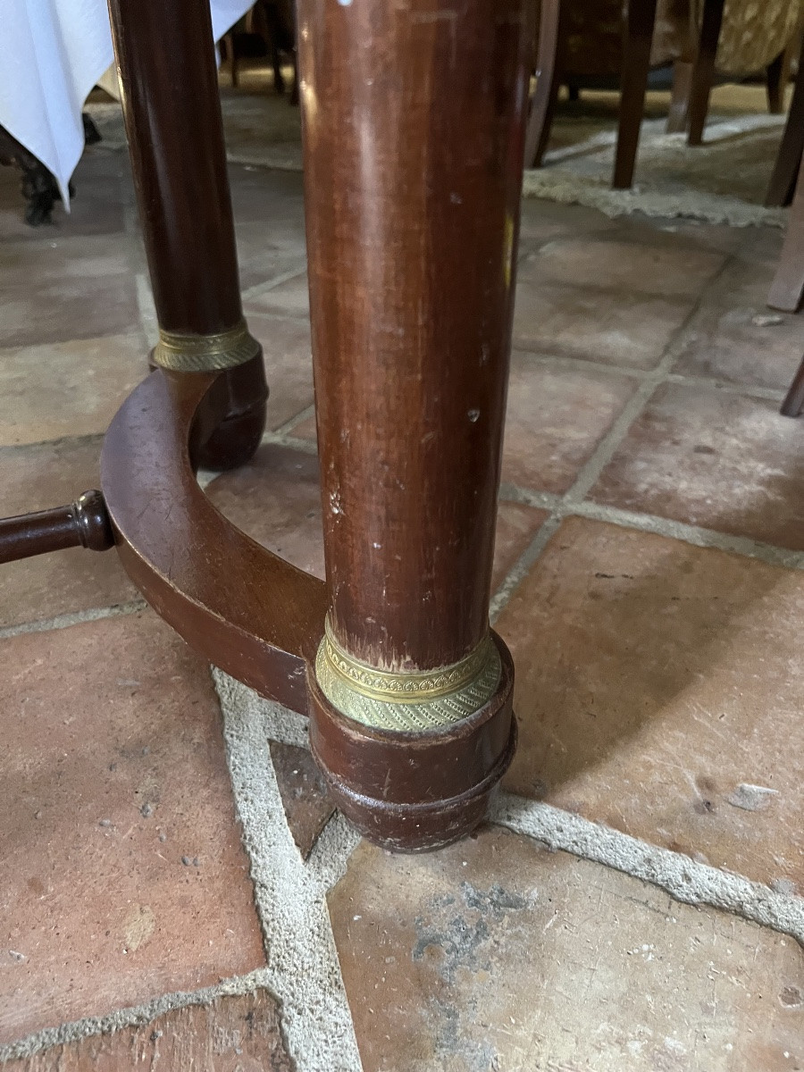 Table à jeux en acajou, à colonnes.  XIXème -photo-2