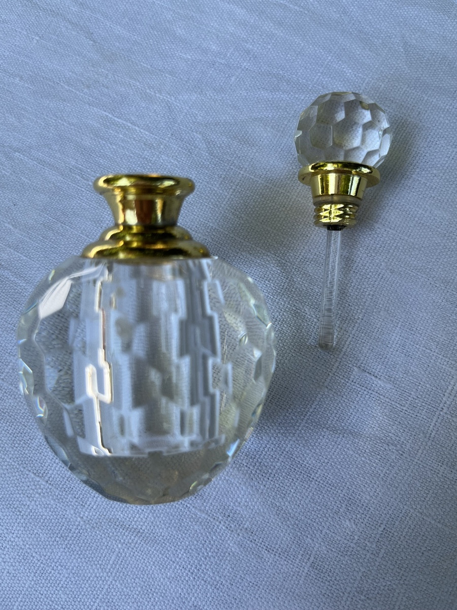 "honeycomb" Crystal Perfume Bottle. Circa 1980s
