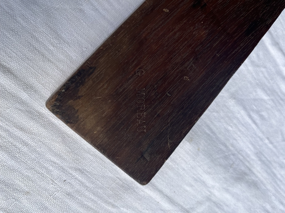 Large Cabinetmaking Square. Early 20th Century. Stamped With The Cabinetmaker's Name.-photo-3