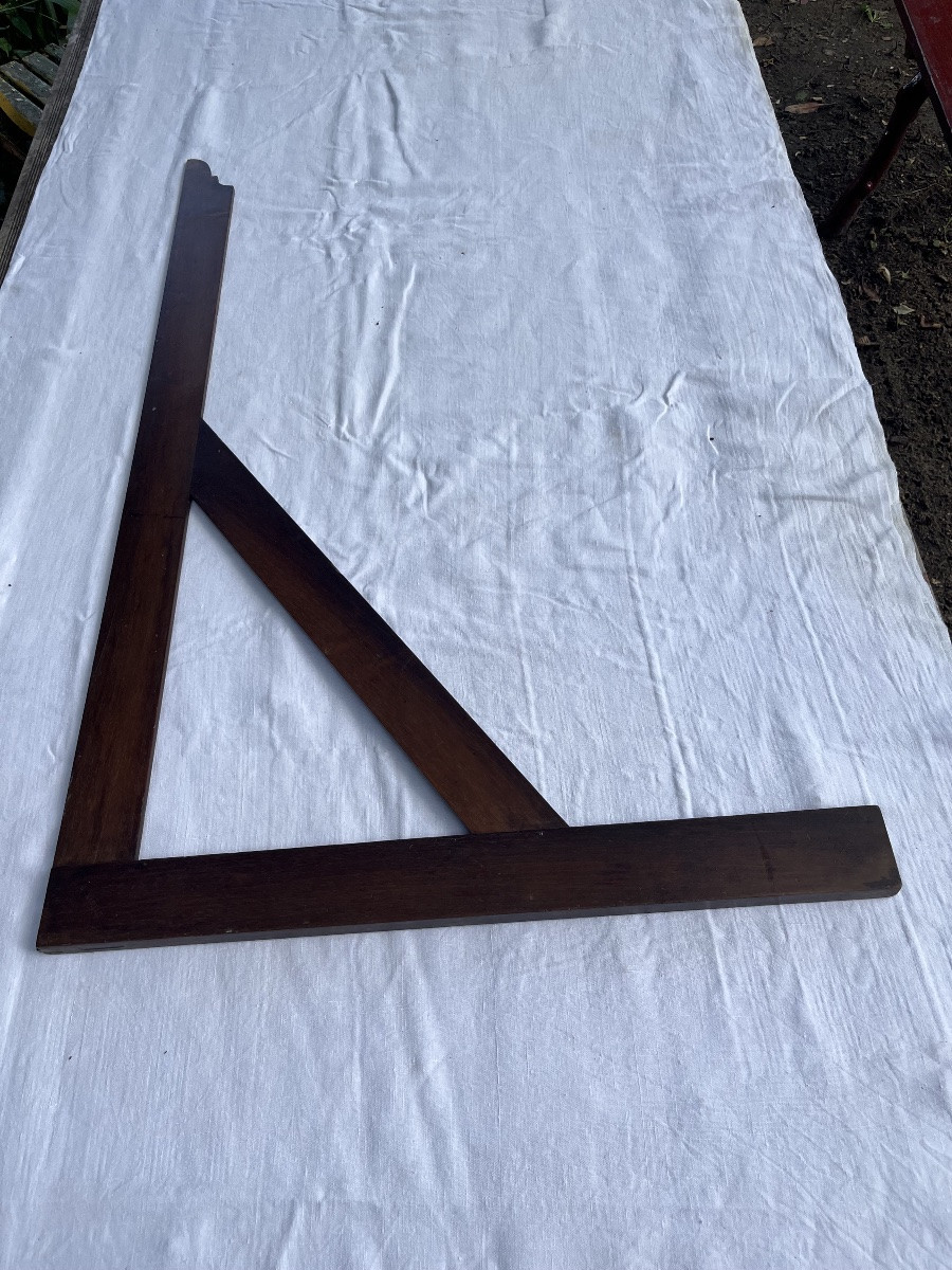 Large Cabinetmaking Square. Early 20th Century. Stamped With The Cabinetmaker's Name.-photo-1