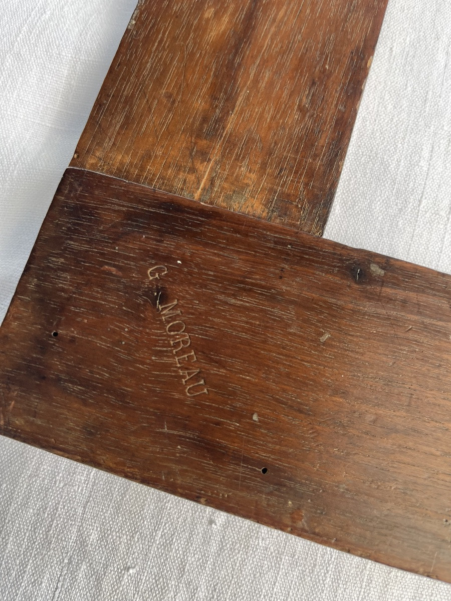 Large Cabinetmaking Square. Early 20th Century. Stamped With The Cabinetmaker's Name.-photo-2