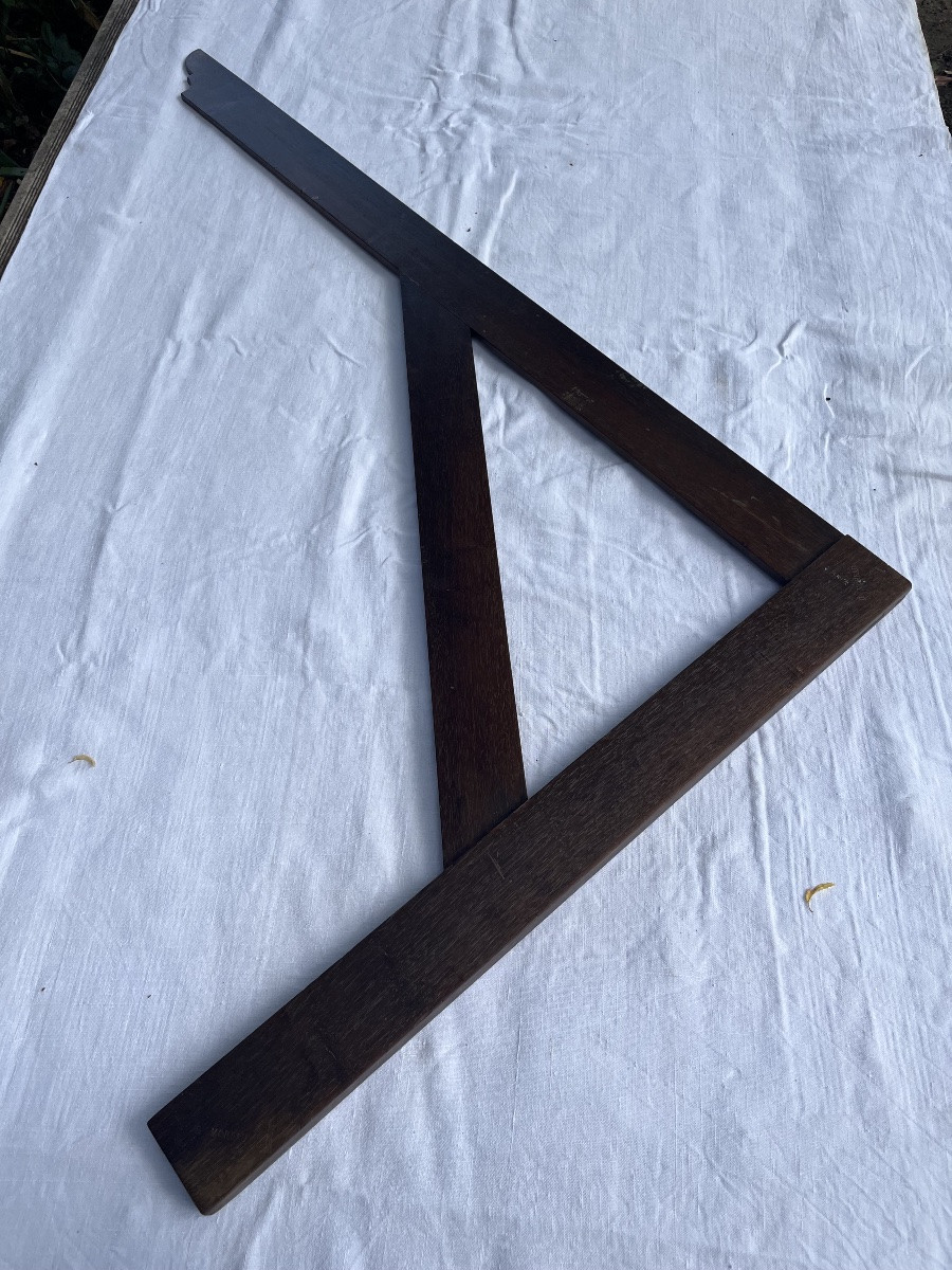 Large Cabinetmaking Square. Early 20th Century. Stamped With The Cabinetmaker's Name.-photo-3
