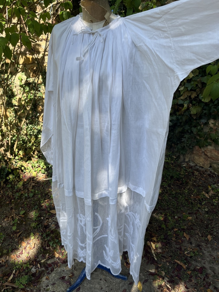 Aube de prêtre en coton très fin et dentelle. XIXéme -photo-2