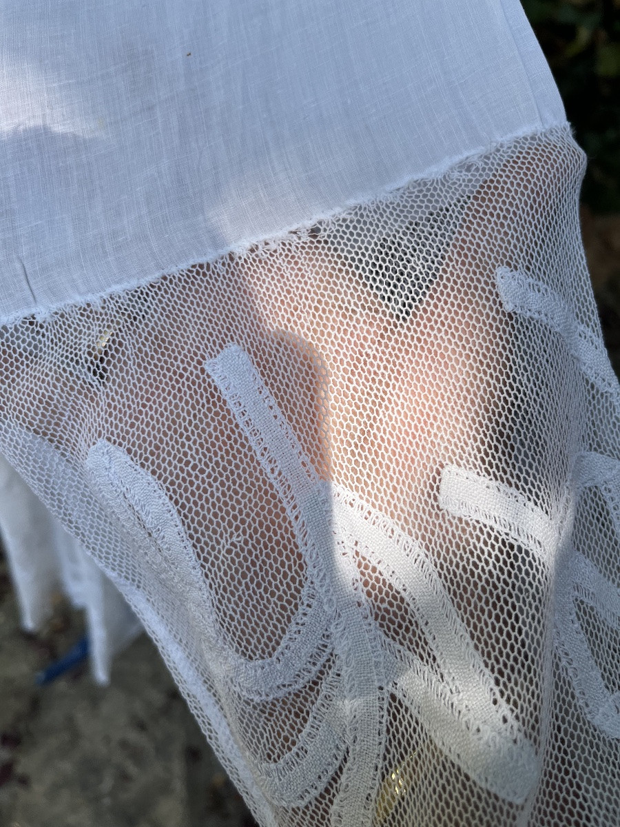 Aube de prêtre en coton très fin et dentelle. XIXéme -photo-3