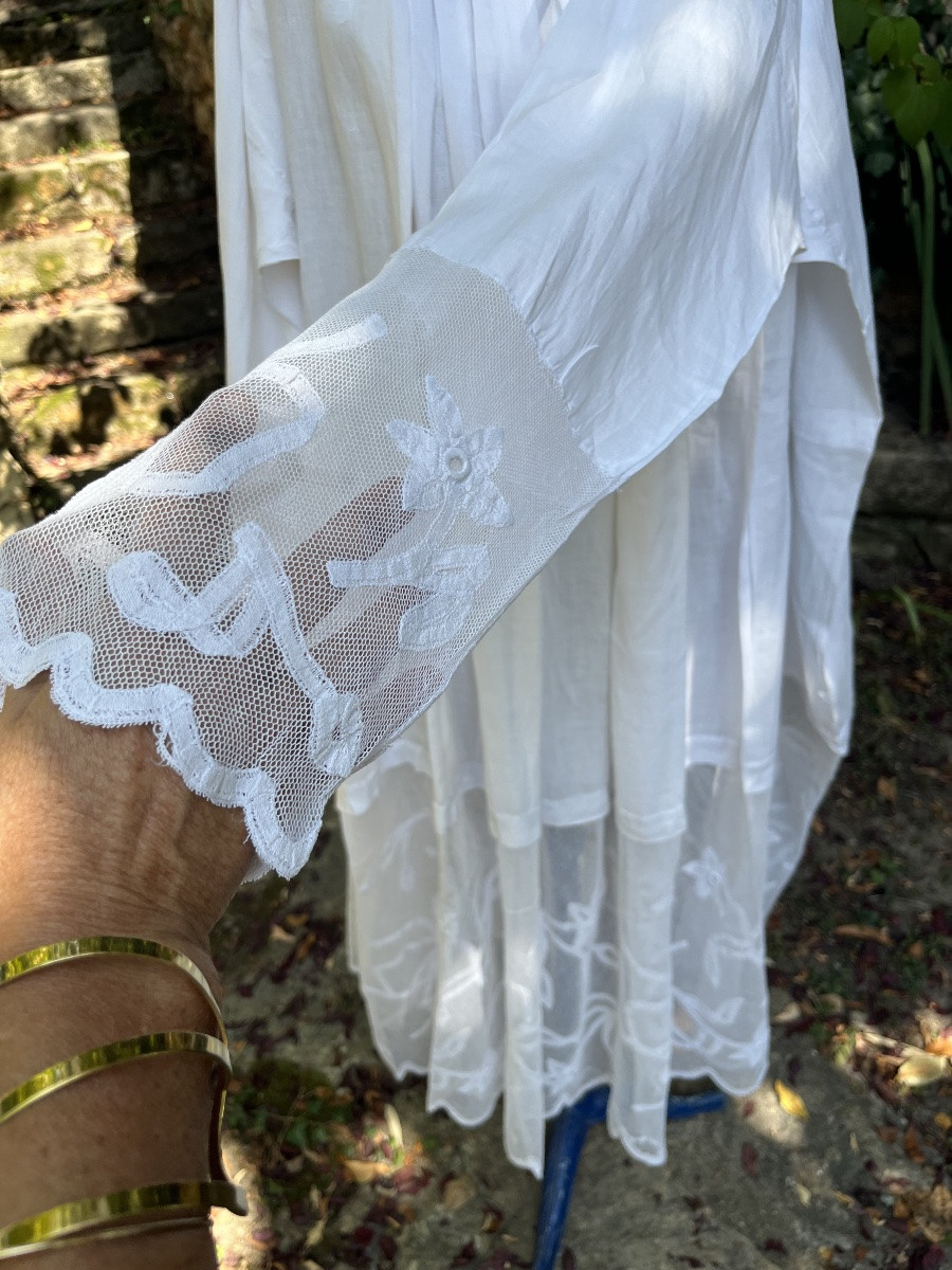Aube de prêtre en coton très fin et dentelle. XIXéme -photo-4