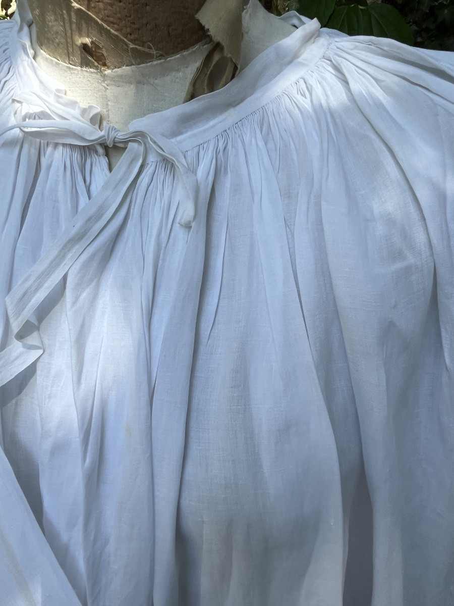 Aube de prêtre en coton très fin et dentelle. XIXéme -photo-4