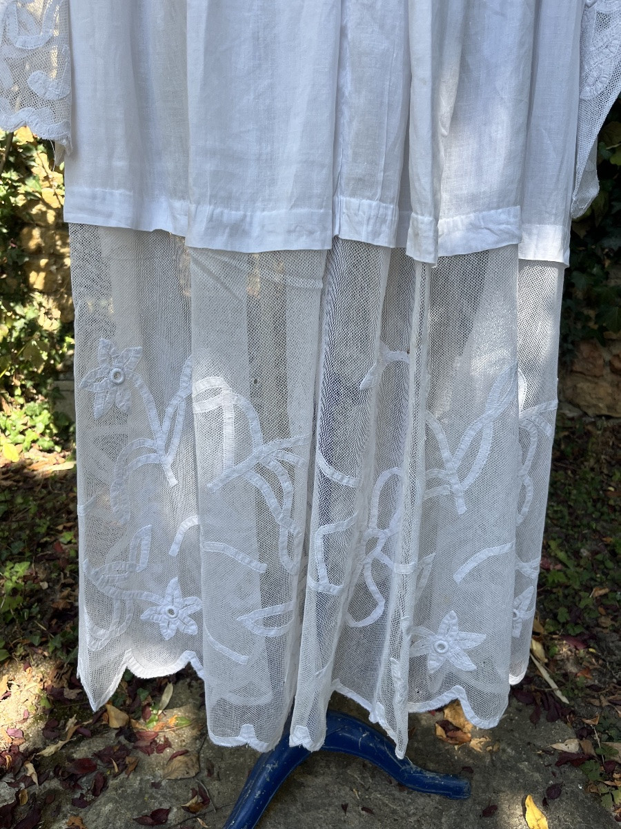Aube de prêtre en coton très fin et dentelle. XIXéme -photo-6