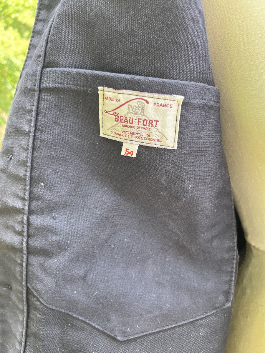 veste de travail en moleskine noir. LE BEAUFORT, vers les années 1970. Neuve jamais porte -photo-4