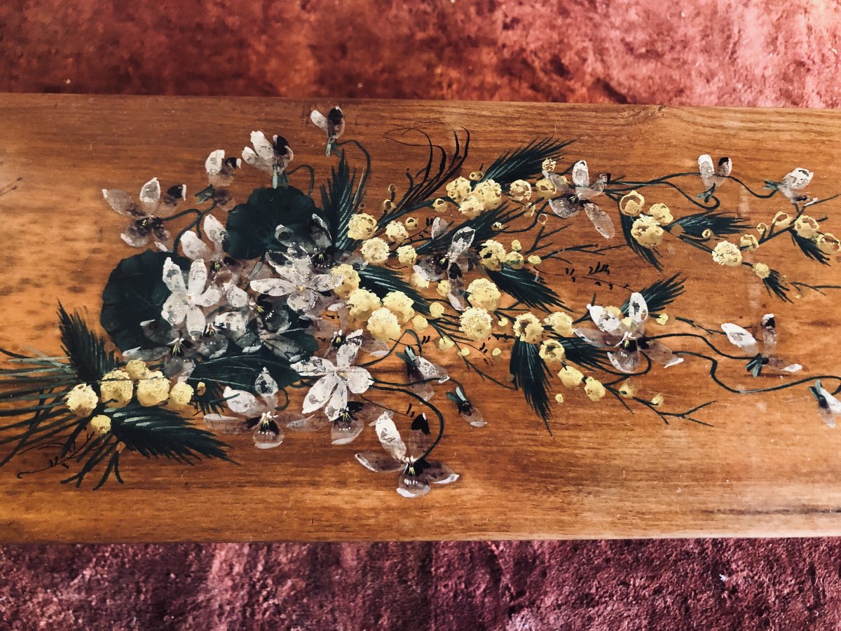Glove Or Jewelry Box Decorated With Mimosas And Butterflies.  Biarritz. Early 20th Century-photo-4