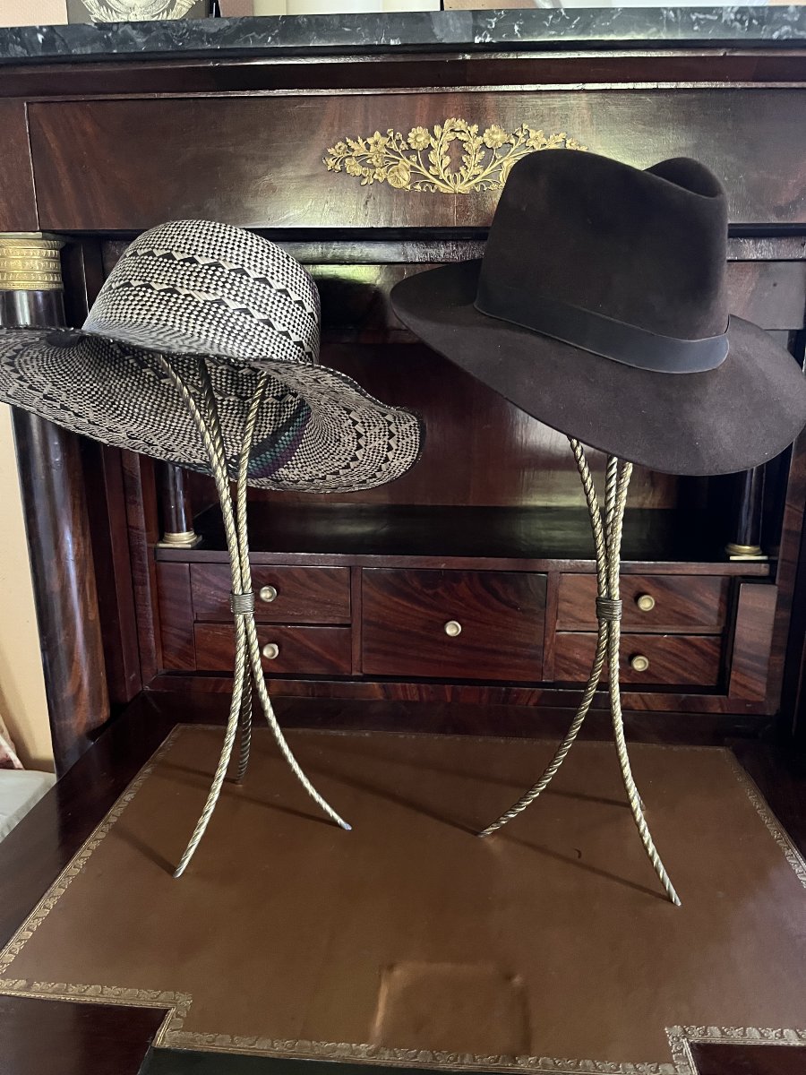 Porte chapeaux (x2)  en laiton torsadé. années 1950/60