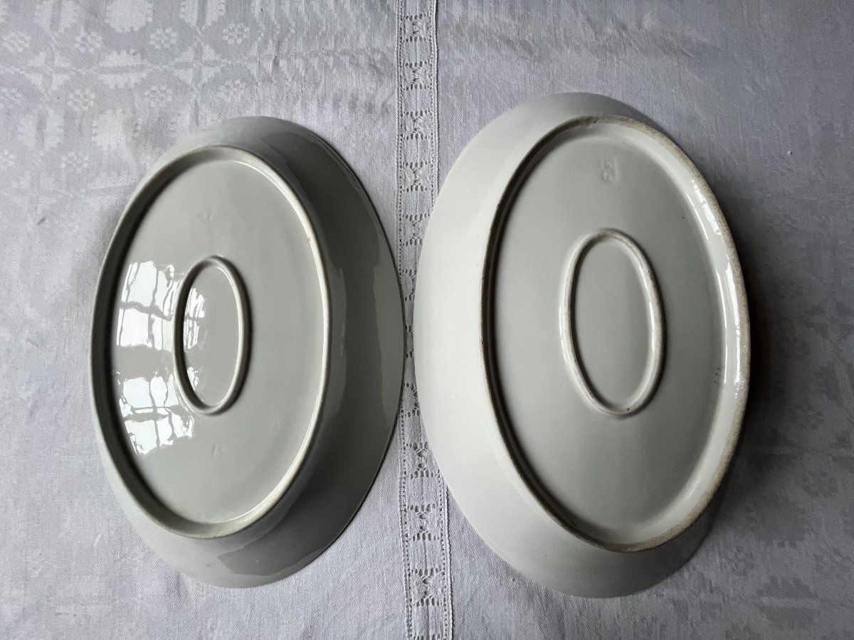 White Earthenware Plates (2). Veggie Plates, Oyster Plates-photo-3