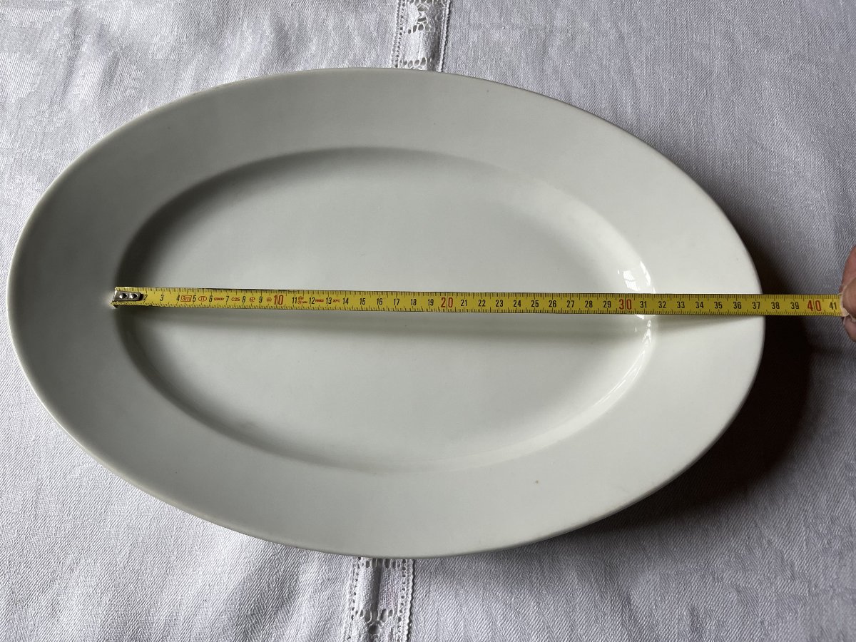 White Earthenware Plates (2). Veggie Plates, Oyster Plates-photo-1