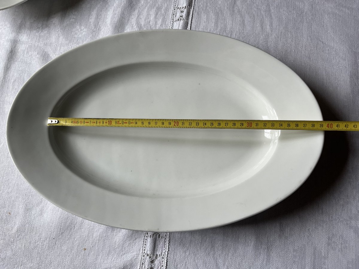 White Earthenware Plates (2). Veggie Plates, Oyster Plates-photo-2