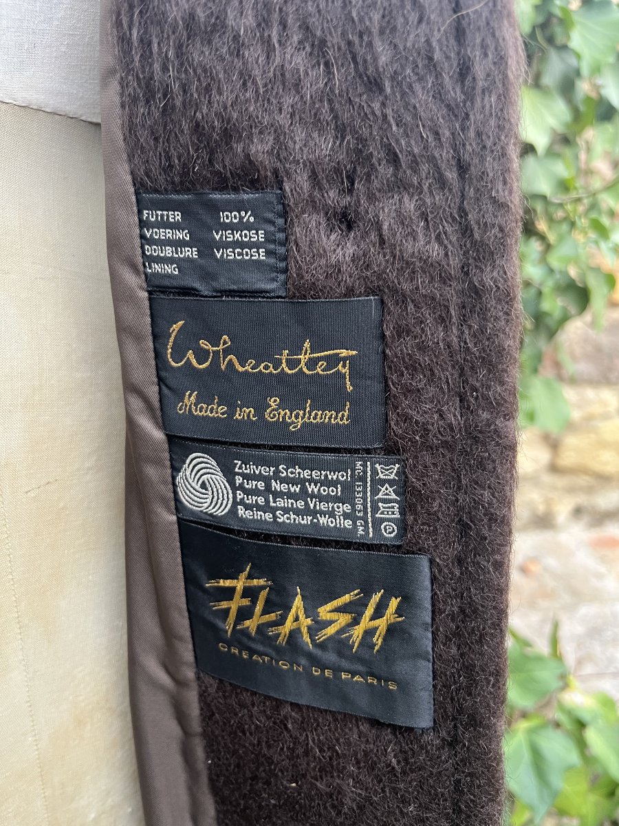 Brown Pure Wool Coat, Bearskins Style. 1950s/60s. Made In England -photo-3
