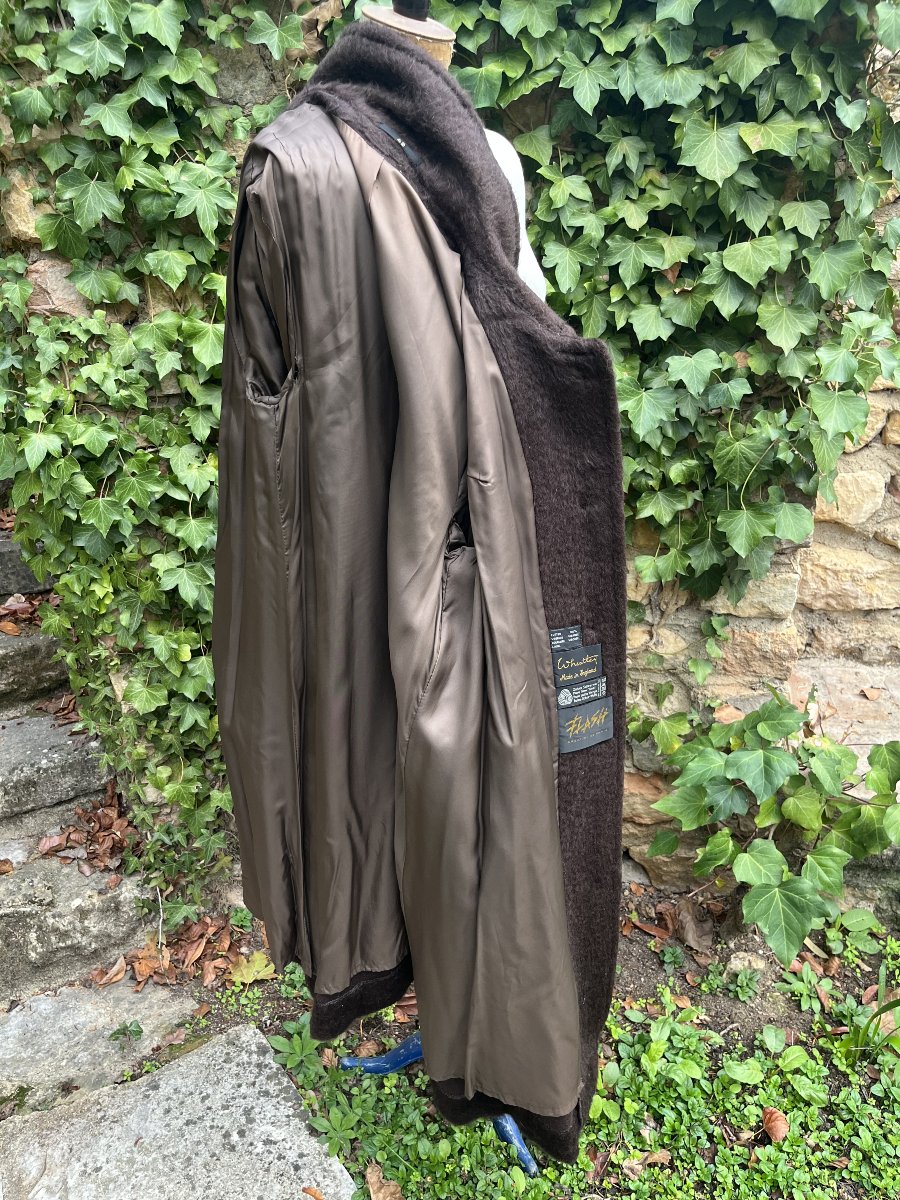 Brown Pure Wool Coat, Bearskins Style. 1950s/60s. Made In England -photo-4