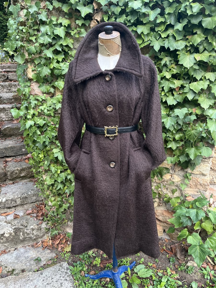 Brown Pure Wool Coat, Bearskins Style. 1950s/60s. Made In England 