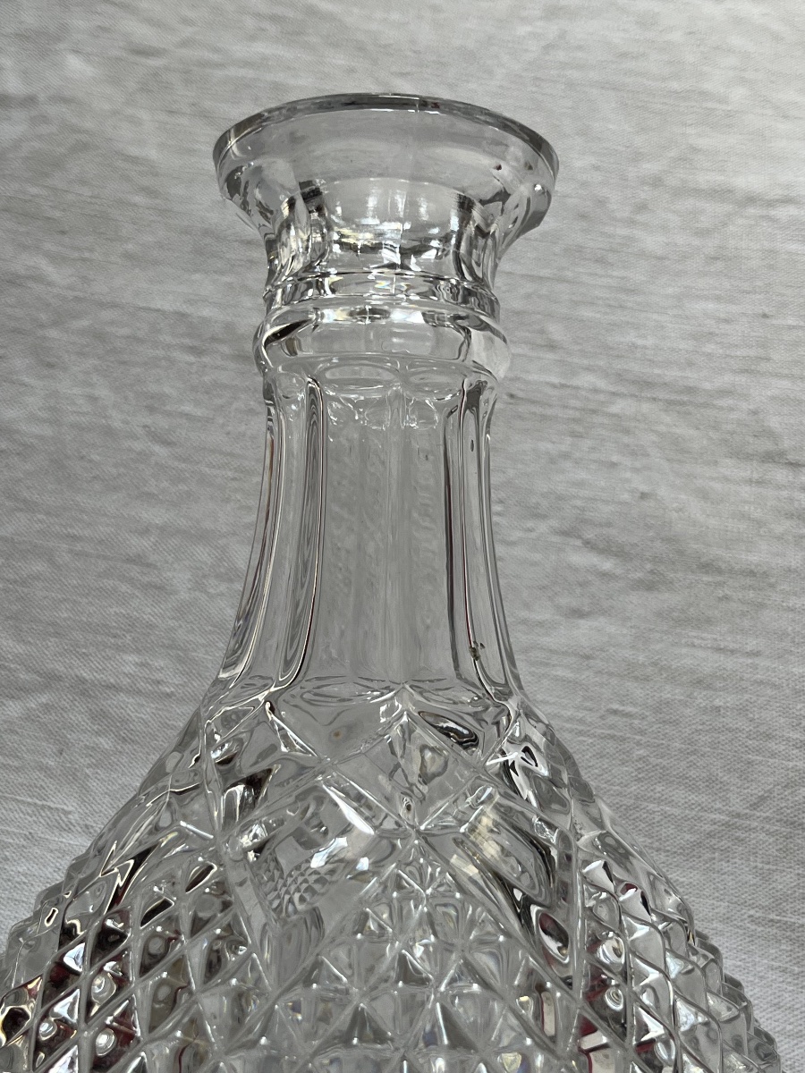 Carafe  à vin en cristal, pointe de diamants. -photo-3