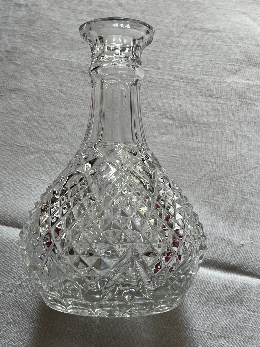 Carafe  à vin en cristal, pointe de diamants. -photo-1