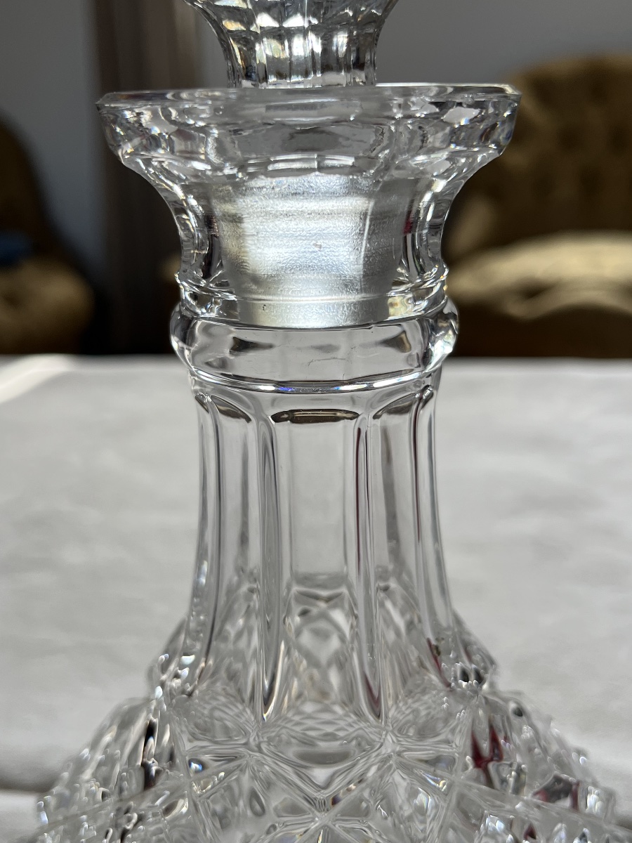 Carafe  à vin en cristal, pointe de diamants. -photo-4