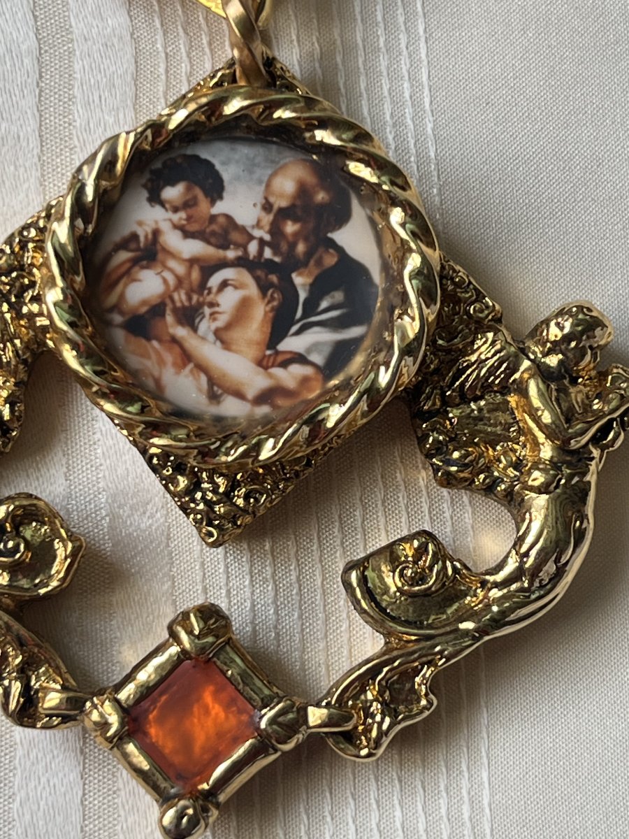 Clip-on Earrings By Designer F. Volle. Circa 1990.  Large Pendant Earrings-photo-1