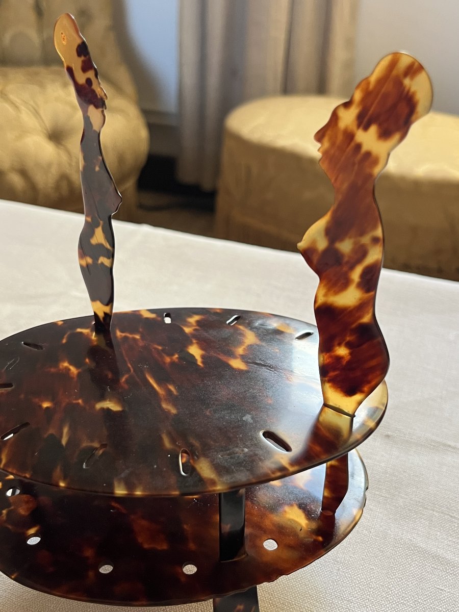 Piques ou mélangeurs à  cocktail, en écaille de tortue avec ses 12 piques. Silhouettes de femme-photo-4