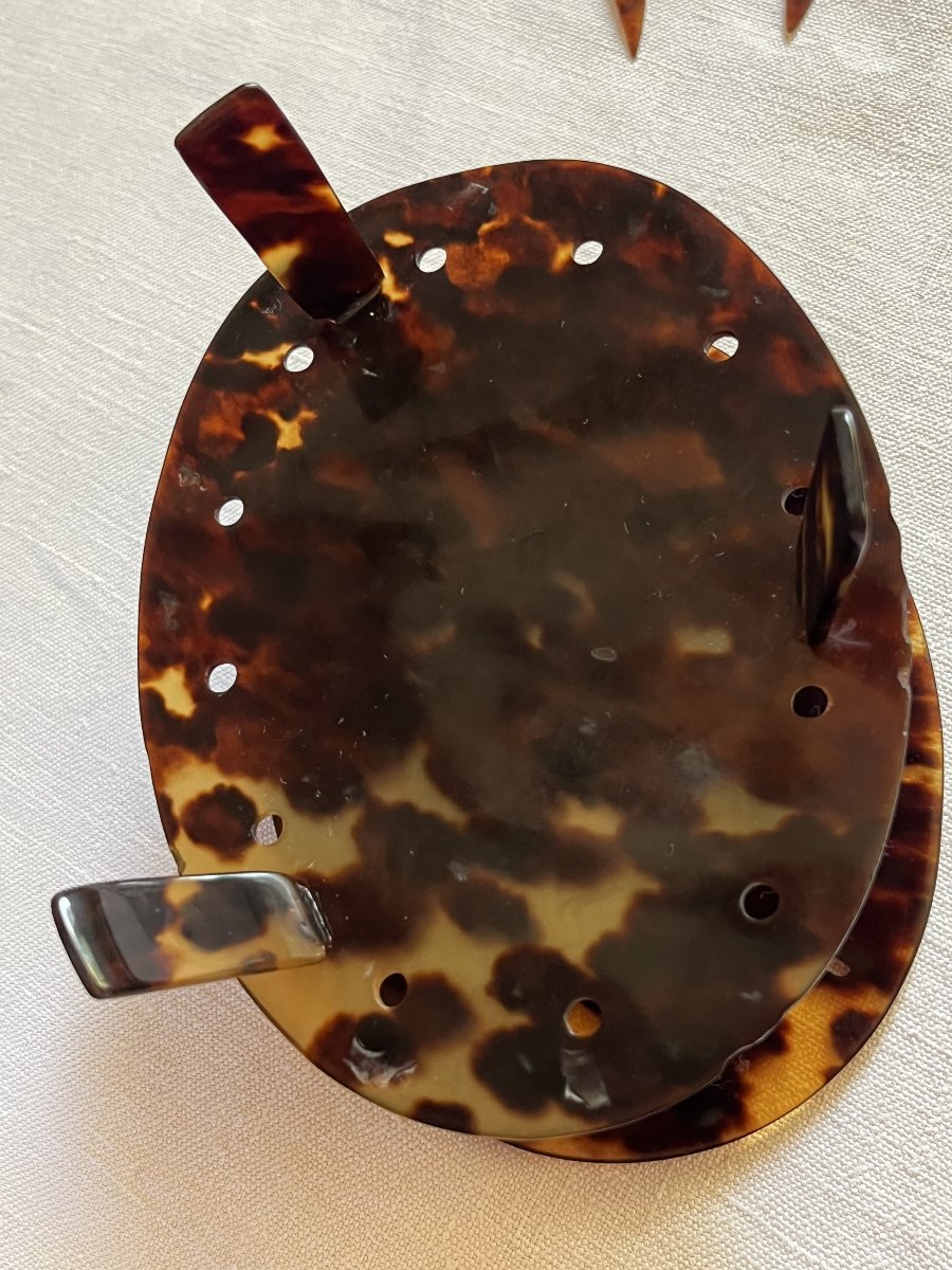Piques ou mélangeurs à  cocktail, en écaille de tortue avec ses 12 piques. Silhouettes de femme-photo-7
