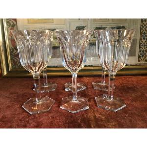 Baccarat Glasses. Malmaison. 6 Water Glasses. 19 Cm 