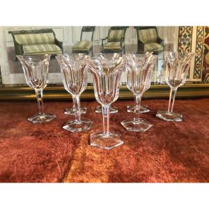 Baccarat Glasses. Malmaison. 6 White Wine Glasses. 13.5 Cm  