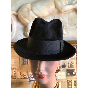 Taupe Hat, Borsalino Style. Size 55/56