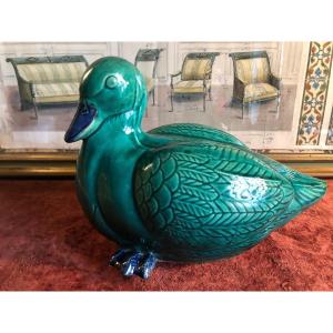 Green Ceramic Duck From The 1950s/60s