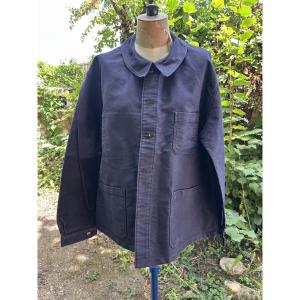veste de travail en moleskine noir. LE BEAUFORT, vers les années 1970. Neuve jamais porte 