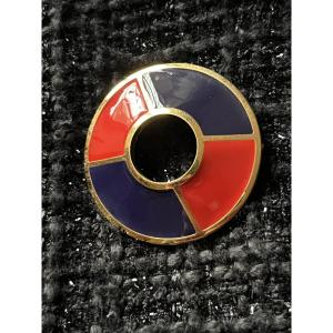 Ysl "bouée" Brooch, Gold-tone Metal & Enamel 