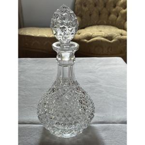 Carafe  à vin en cristal, pointe de diamants. 